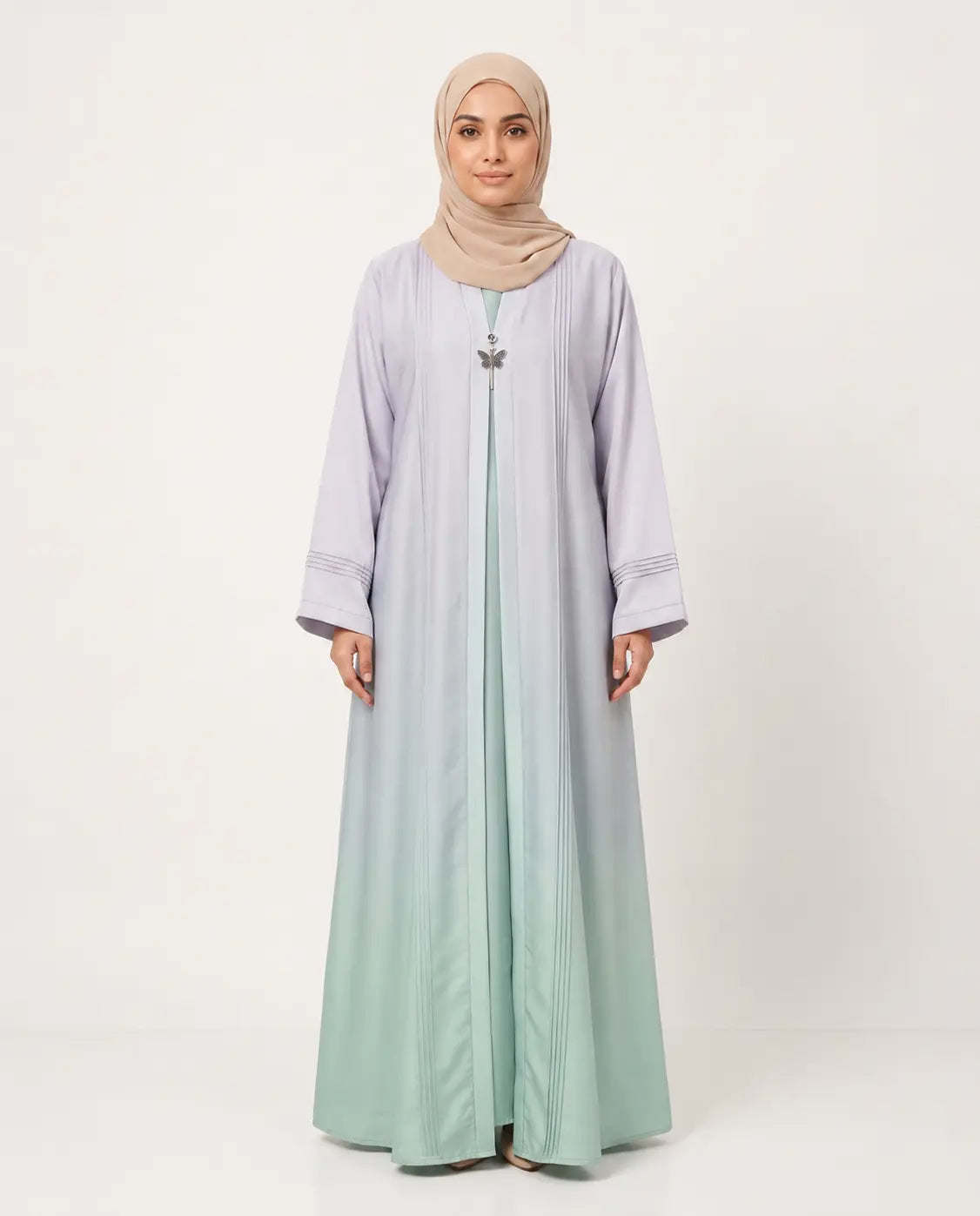 Lavender & Mint Ombré Open Abaya