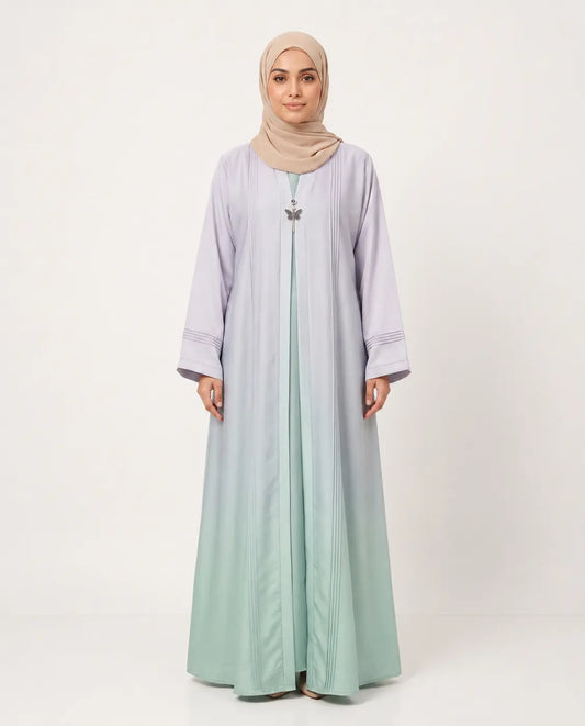 Lavender & Mint Ombré Open Abaya